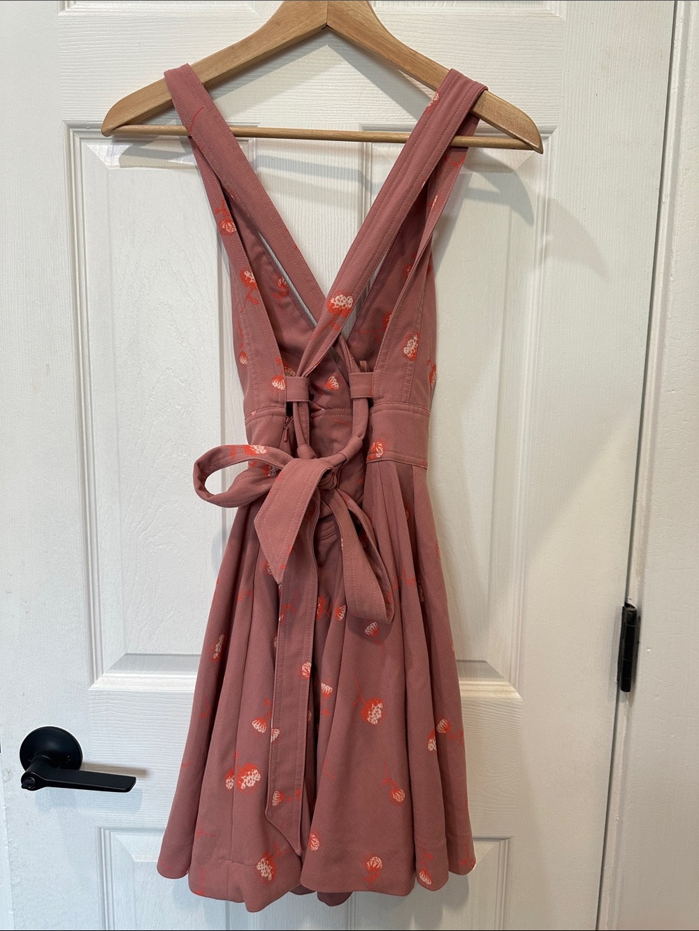 Free People Dusty Rose Floral Backless Tie-Back Sundress - Picture 2 of 6